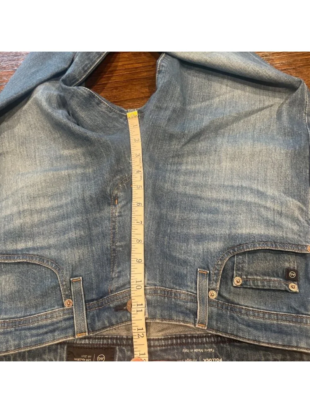 AG Pollock Vintage Slim Jean Mens 32x31 Westpoint Medium Wash Button-Fly Stretch